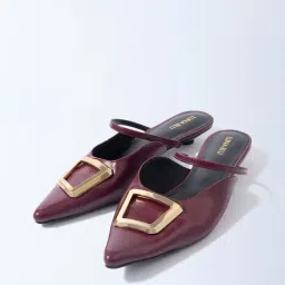 LUNA BLU by Westside Burgundy Mules image 2