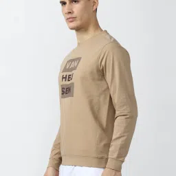 Van Heusen Flex Beige Regular Fit Printed SweatShirt image 3