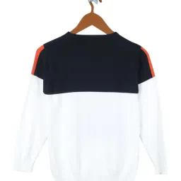 Monte Carlo Kids Off White & Blue Cotton Printed Full Sleeves Pullover image 2
