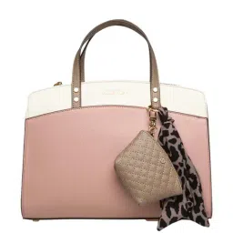 Anne Klein Rose & White Color Block Handbag with Pouch-picture-35