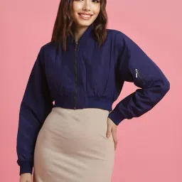 Forever 21 Navy Regular Fit Bomber Jacket image 2