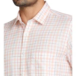 ColorPlus Medium Orange & White Checks Shirt image 5