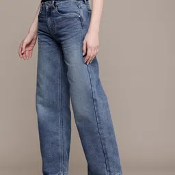 The Roadster Life Co. Women 90s Baggy Fit Low-Rise Heavy Fade Stretchable Jeans image 3