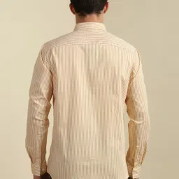 Allen Solly Yellow Cotton Slim Fit Striped Shirt image 2