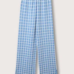 elle kids Elle Girls Chambray Blue & White Chequered Trousers image 2