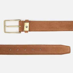 Louis Philippe Brown Leather Textured Casual Belt for Men image 2