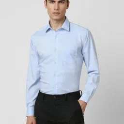 Van Heusen Blue Cotton Regular Fit Texture Shirt-picture-21