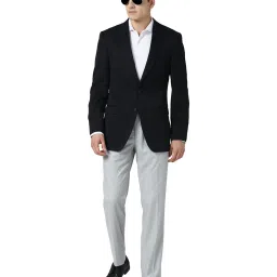 Peter England Black Full Sleeves Notched Lapel Blazer image 5