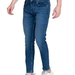 Spykar Blue Cotton Slim Fit Jeans image 3