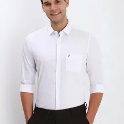 Allen Solly White Cotton Slim Fit Floral Print Shirt-picture-25