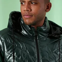 Campus Sutra Green Quilted Full Sleeves Jacket image 4
