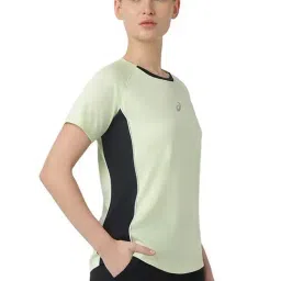 Asics Green Regular Fit Colour-Block Sports T-Shirt image 4