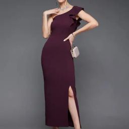 Miss Chase Dark Purple Slim Fit Maxi Dress-picture-13
