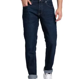 Spykar Blue Cotton Regular Fit Jeans image 1