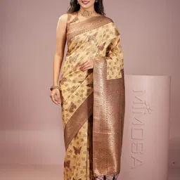 MIMOSA Floral Zari Art Silk Banarasi Saree-picture-34