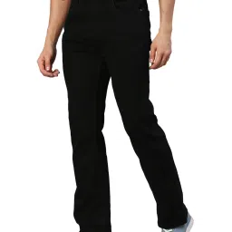 High Star Black Regular Fit Lightly Washed Jeans image 3