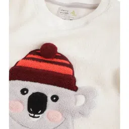 Cherry Crumble By Nitt Hyman Kids Cream Applique Sweatshirt with Joggers image 4