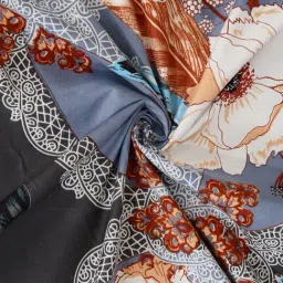 Klotthe Floral Multicolor 210 TC Cotton Blend Single Bedsheet with 1 Pillow Cover image 4