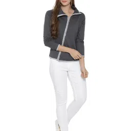 Campus Sutra Charcoal Relaxed Fit Sweatshirt image 4