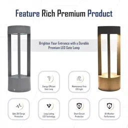 FORUS Gate Post Top Lamp 10 W Warm White Aluminium Size 25x6 cm ‎FEGL - Open Frame image 4