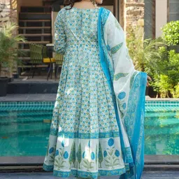 KALINI Women Floral Printed Kurta with Trousers & Dupatta image 5