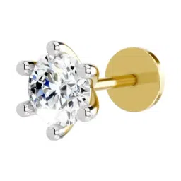 Sparkles Lab Grown Diamond 14k (585) Gold Nosepin for Women-image-58