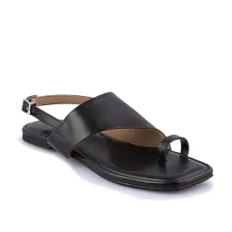 D'LORZERI Women's Black Back Strap Sandals image 2