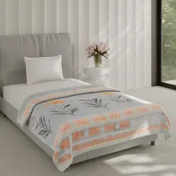 Monte Carlo Beige Polyester Printed Single Bed Winter Blanket Lavish Plus 2 Ply Box Pack image 4