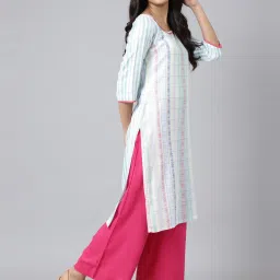 Aurelia White Floral Print Straight Kurta image 5