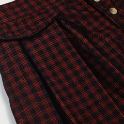 Gini & Jony Kids Red Cotton Chequered Shorts image 3