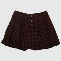 Gini & Jony Kids Red Cotton Chequered Shorts image 1