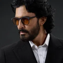 Shisen Fox Grey UV Protection Round Unisex Sunglasses image 3