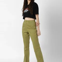 Forever 21 Olive Bootcut Trousers image 4