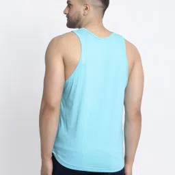 Friskers Turquoise Cotton Slim Fit Printed Vest image 2