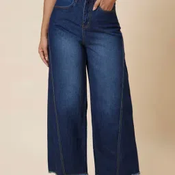 Globus Med Blue Cotton Flared Fit Mid Rise Jeans-picture-31