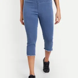 Angelfab Blue Regular Fit Mid Rise Capris-picture-15