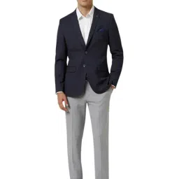 Van Heusen Navy Slim Fit Self Pattern Blazer image 5