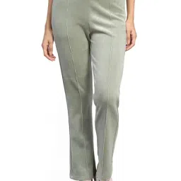 Rock.it Sage Green Regular Fit Mid Rise Trousers-picture-17