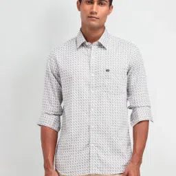 Arrow Sport White Cotton Slim Fit Printed Shirt-picture-19
