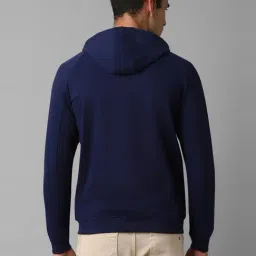 Louis Philippe Navy Cotton Regular Fit Hooded Sweatshirt image 2