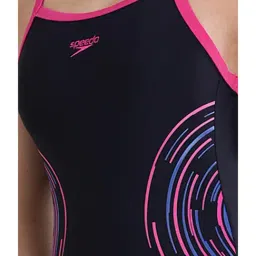 Speedo Kids Navy & Pink Printed Swimsuit image 5