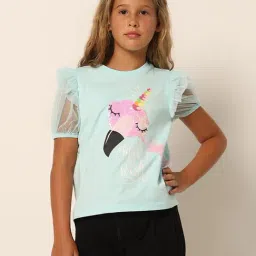 VERO MODA GIRL Light Blue Embellished T-Shirt-picture-36