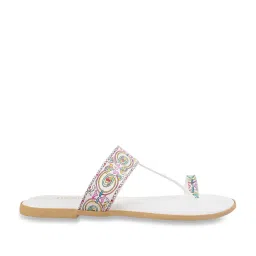 Mochi Women's White Toe Ring Sandals image 2