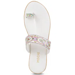 Mochi Women's White Toe Ring Sandals image 3