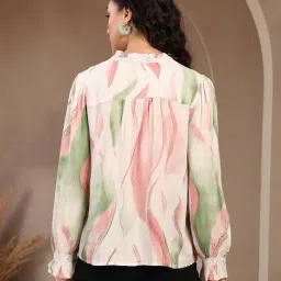 Gipsy Pink Printed Rayon Blouse Top for Women image 3