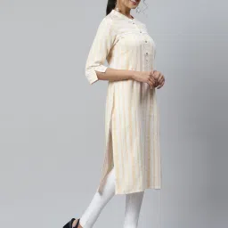 Aurelia Yellow Cotton Floral Print Straight Kurta image 5