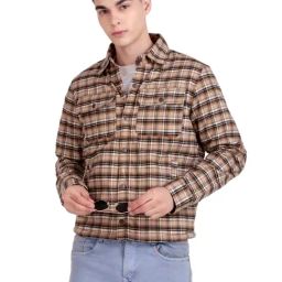 Leather Retail Multi Tweed Regular Fit Checked Shacket-picture-45