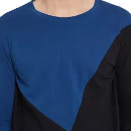 Hypernation Black & Royal Blue Full Sleeves T-Shirt image 4