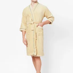 Spaces Brown 380 GSM Cotton Quick Dry High Loft Ultra Soft Bathrobe image 4