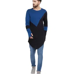 Hypernation Black & Royal Blue Full Sleeves T-Shirt image 5